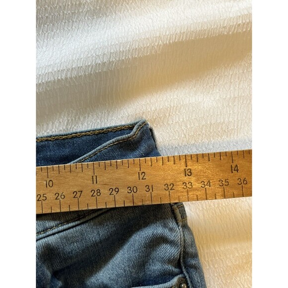 Free People Reagan Raw Hem Jeans Size 25 Blue Exposed Button Fly Skinny Fit - Picture 6 of 8